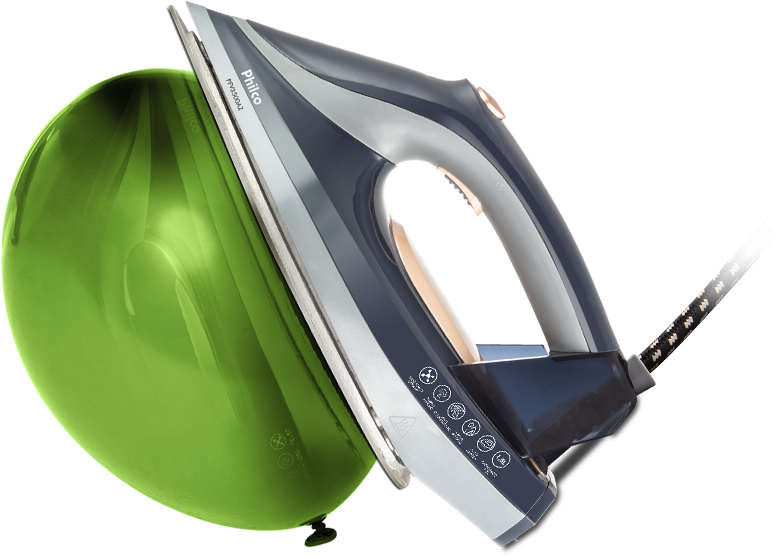 Ferro PFV3500AZ ligado encostando numa bexiga inflada