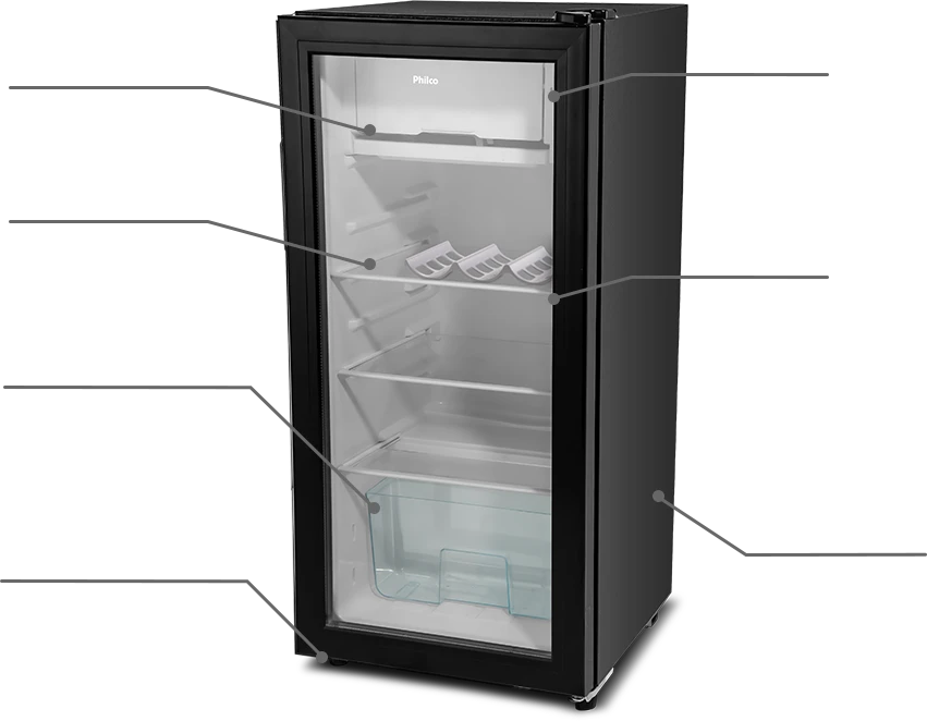Frigobar Philco 85L Preto 7 Níveis de Temperatura PFG105PG - Loja